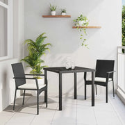 Set da Pranzo per Giardino con cuscino 3 pcs Nero polyrattan
