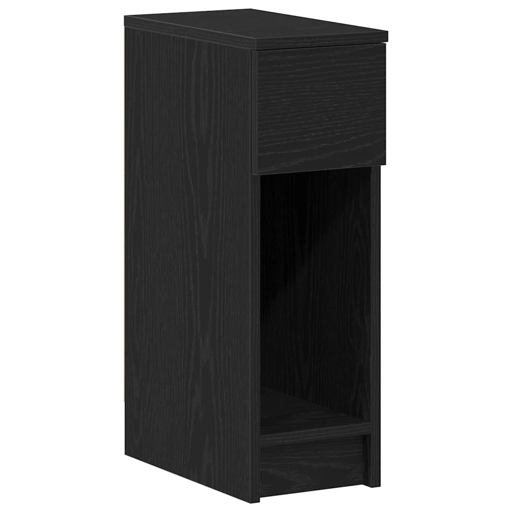 Comodini con Cassetto 2 pz Rovere Nero 20x36x60 cm