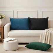 Cuscino con cuscino HEERLEN 2 pz Blu Velluto 927377