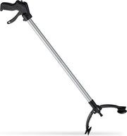 Manubrio per raccogliere rifiuti 88 cm per anziani in alluminio e plastica nero argento Manubrio