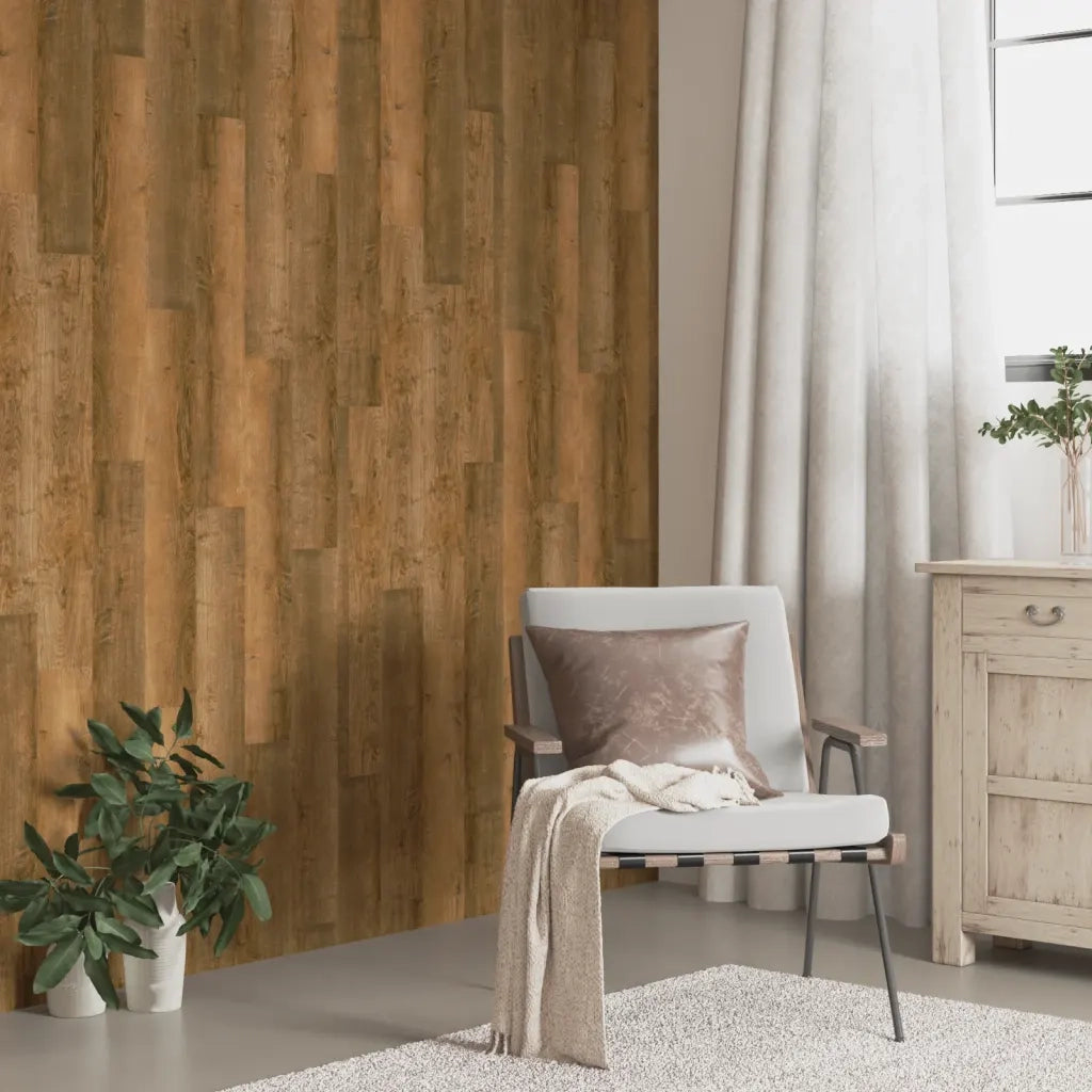 Pannelli da Parete Effetto Legno Marrone PVC 4,12 mÂ²