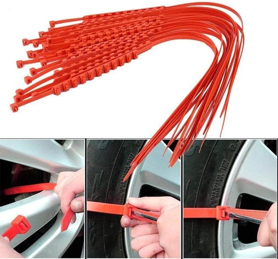Cinghia antislip da 10 pezzi - cinghia di emergenza per ghiaccio e neve