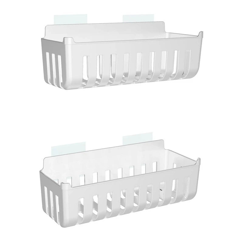 Coppia cestini doccia in termoplastica bianco incollaggio – Serie Jolly