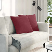 Cuscini da Divano 2 pz-Set di 2 Cuscini per Sofa Rosso Vino 50 x 50 cm Tessuto