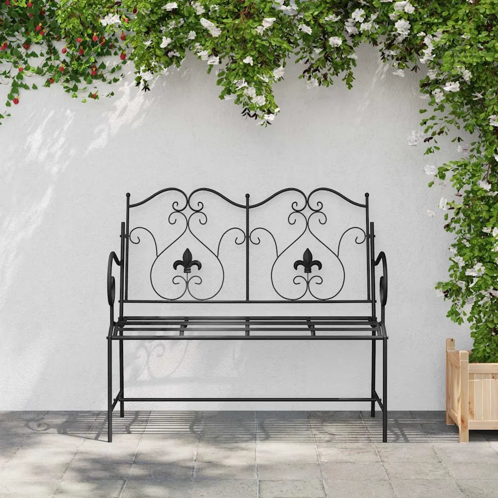 Panchina da giardino Nero 104 x 54 x 93 cm Acciaio 42008113
