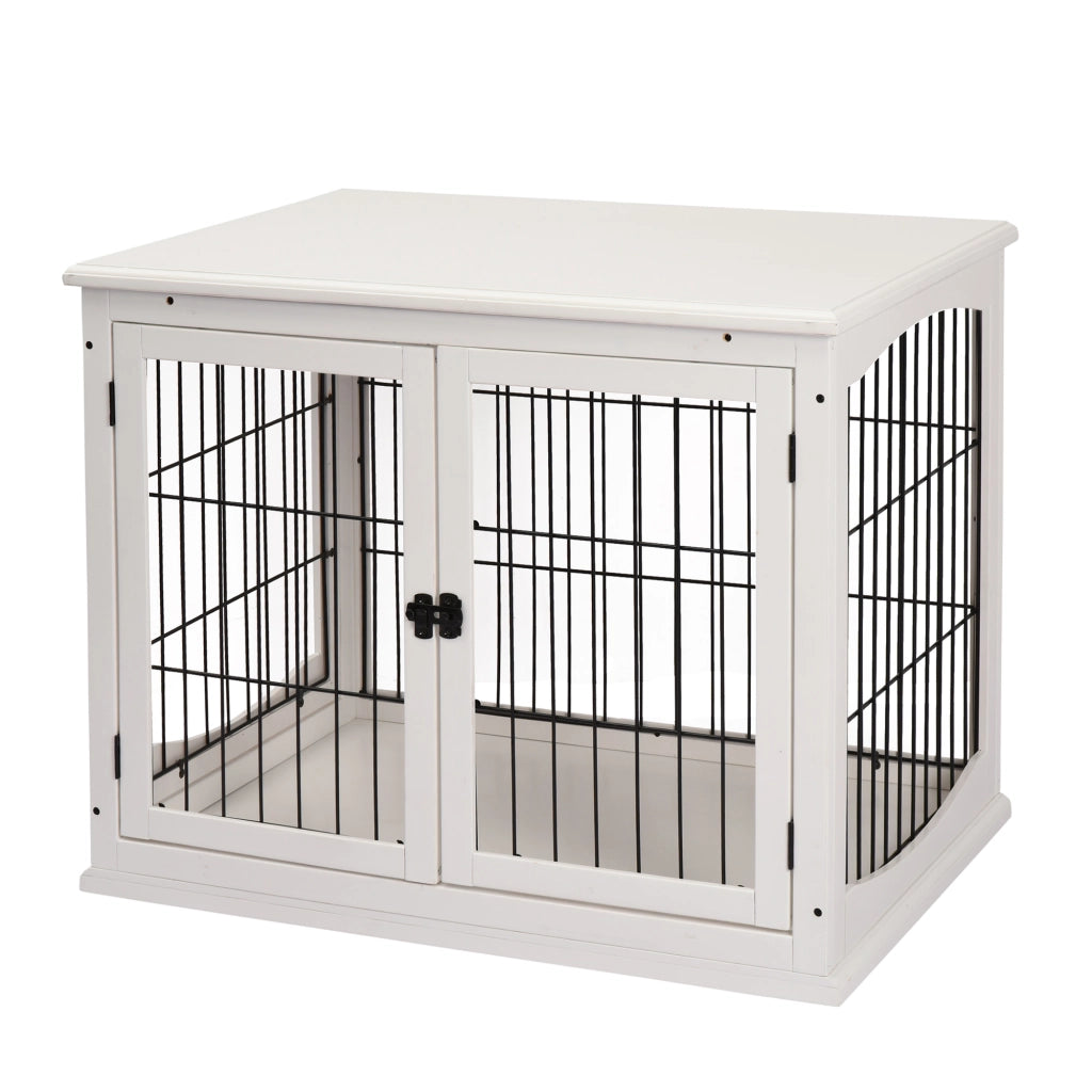 Trasportino per Cani in Legno MDF e Ferro ¨C Xylo ¨C 58,5x81x66 cm Bianco