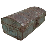 Valigia metallo artigianale blu 67x37x25h cm