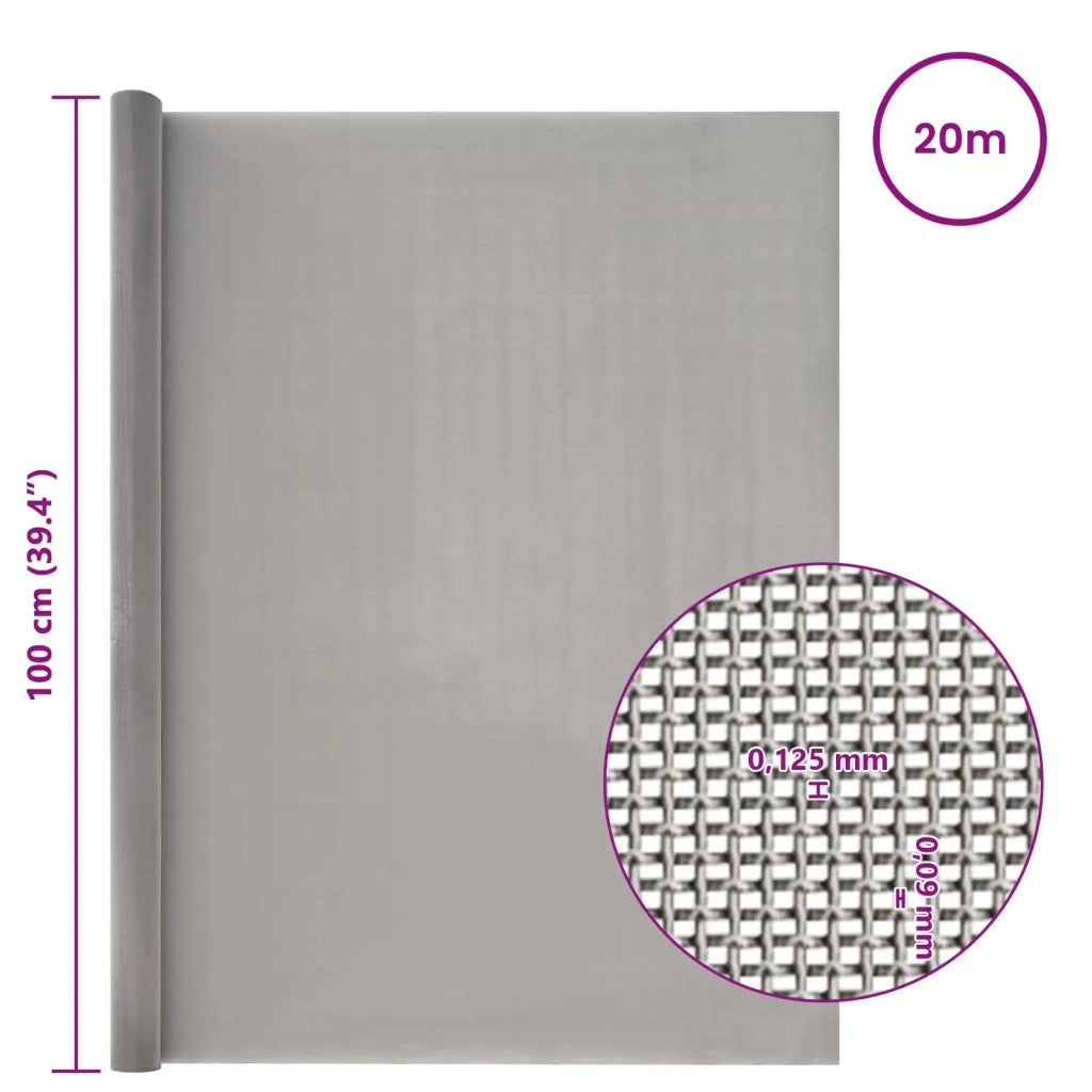 Rete per schermatura 100 x 2000 cm 120 Mesh Argento 42039595