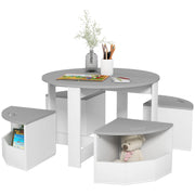 Set tavolo per bambini con sgabelli ¨C Minimal ¨C Legno, grigio