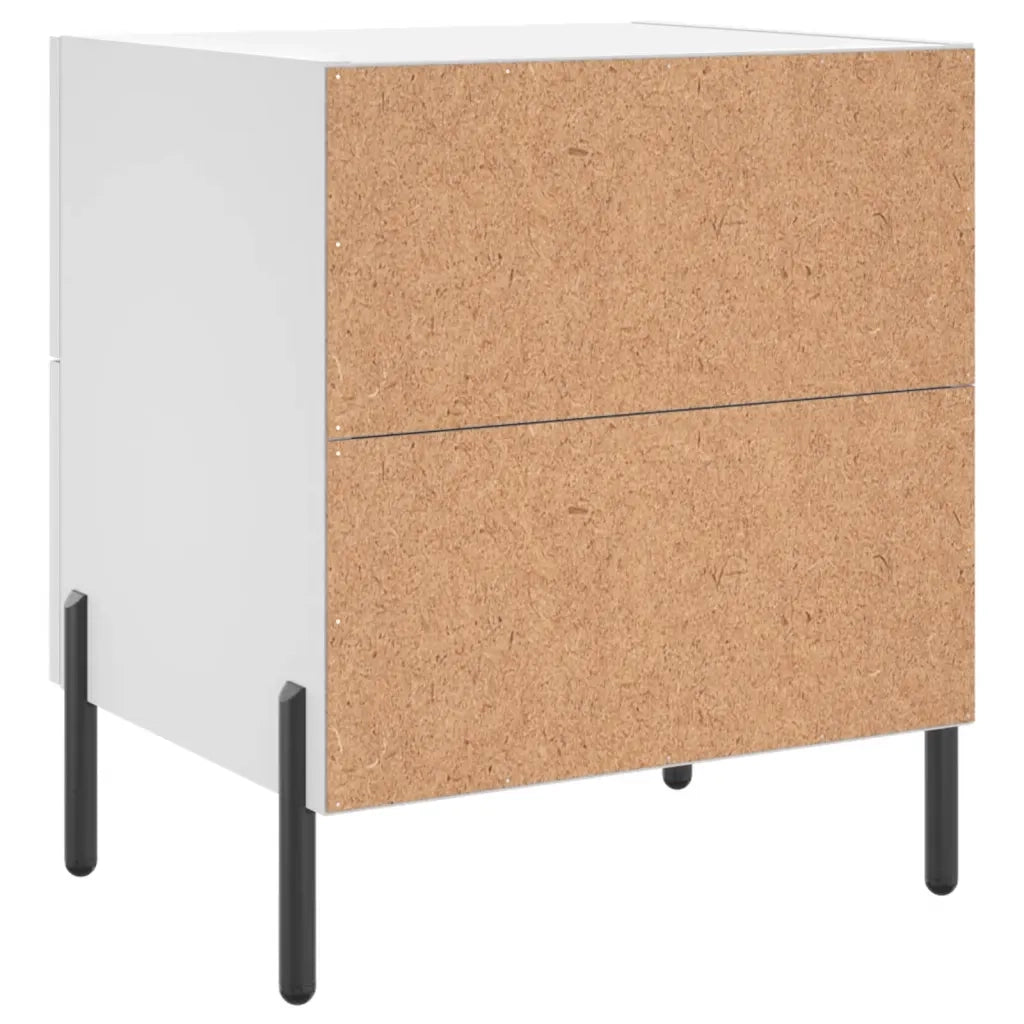 Comodino Bianco 40x35x47,5 cm in Legno Multistrato 827324
