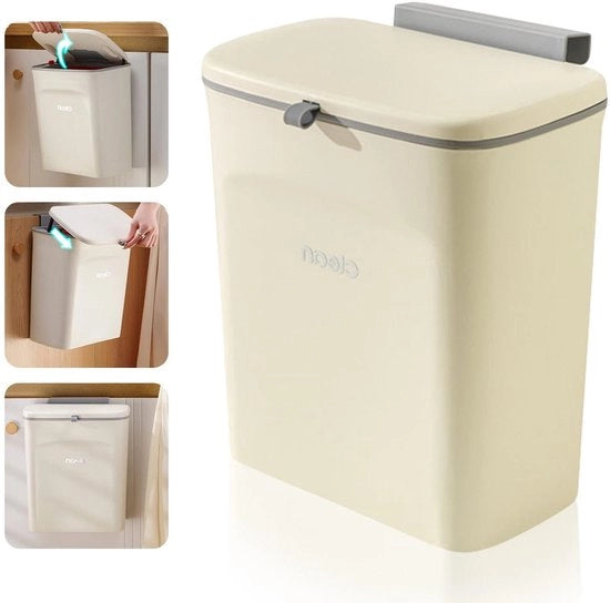 Bacchetta di Rifiuti Premium per Compostaggio - 9L con Coperchio e Appoggio - Ideale per Camping e Bagno