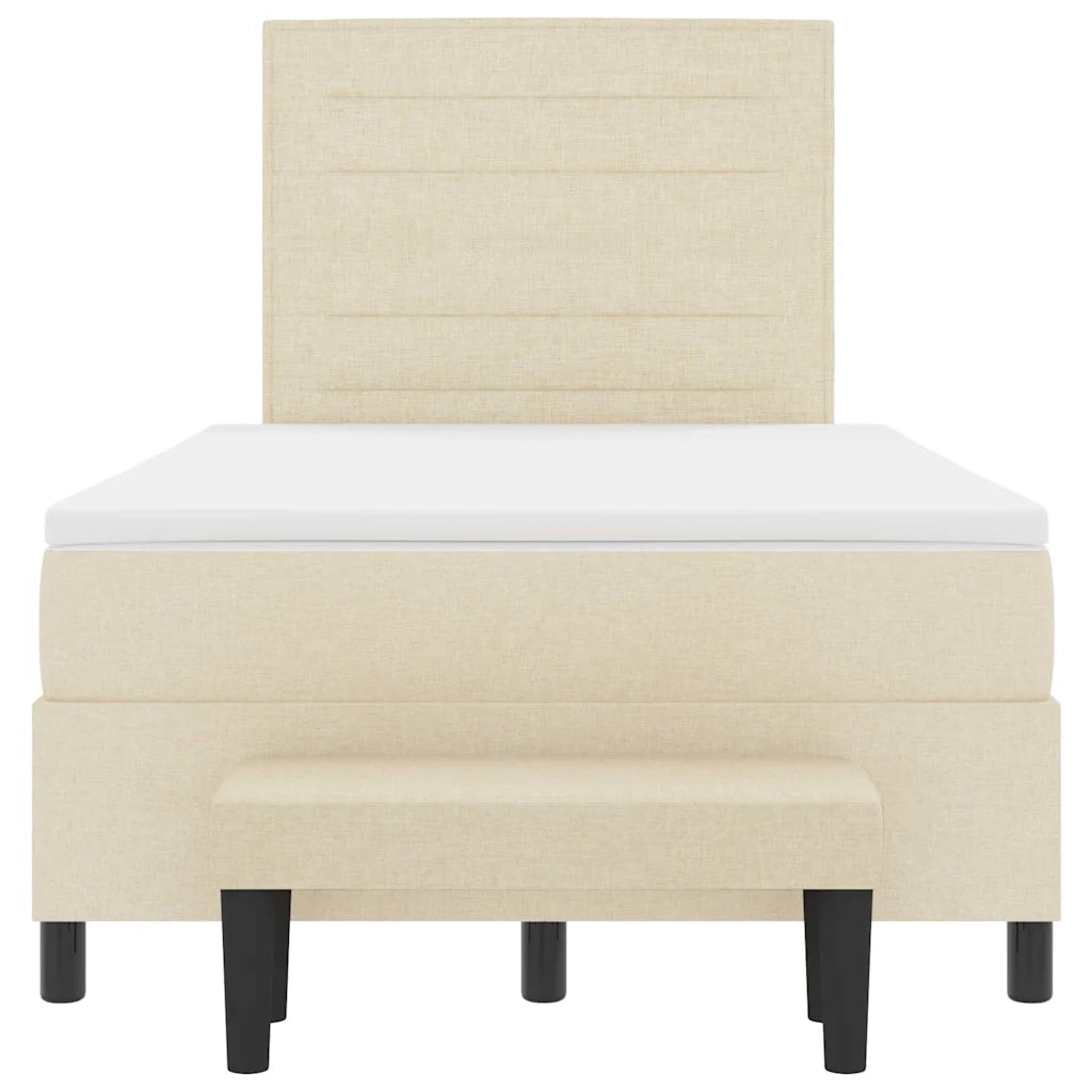 Letto a molle con testiera Crema 120 x 190 cm Tessuto 3343979