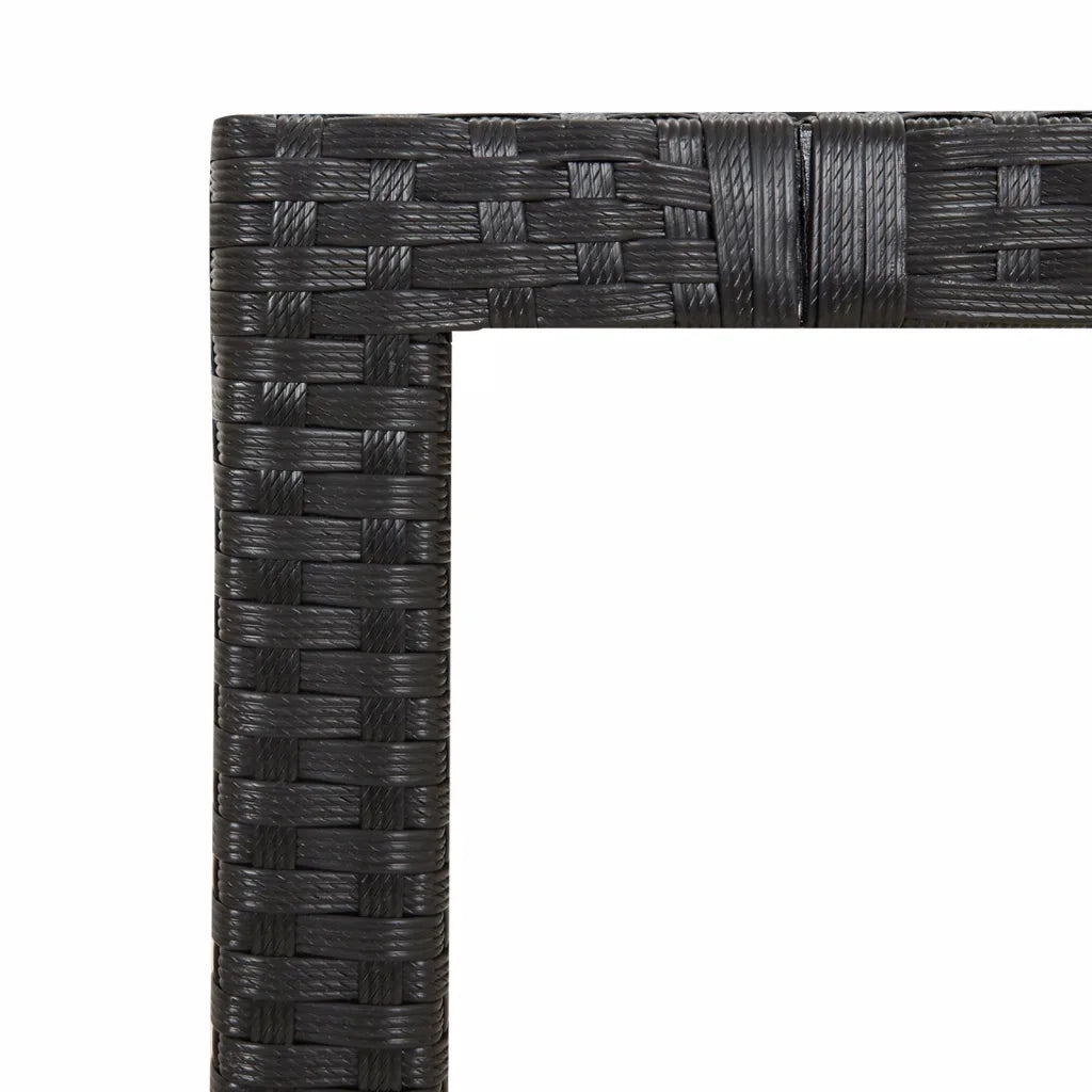 Set da Bistrò da Giardino 7 pz con Cuscini Nero in Polyrattan 3276980