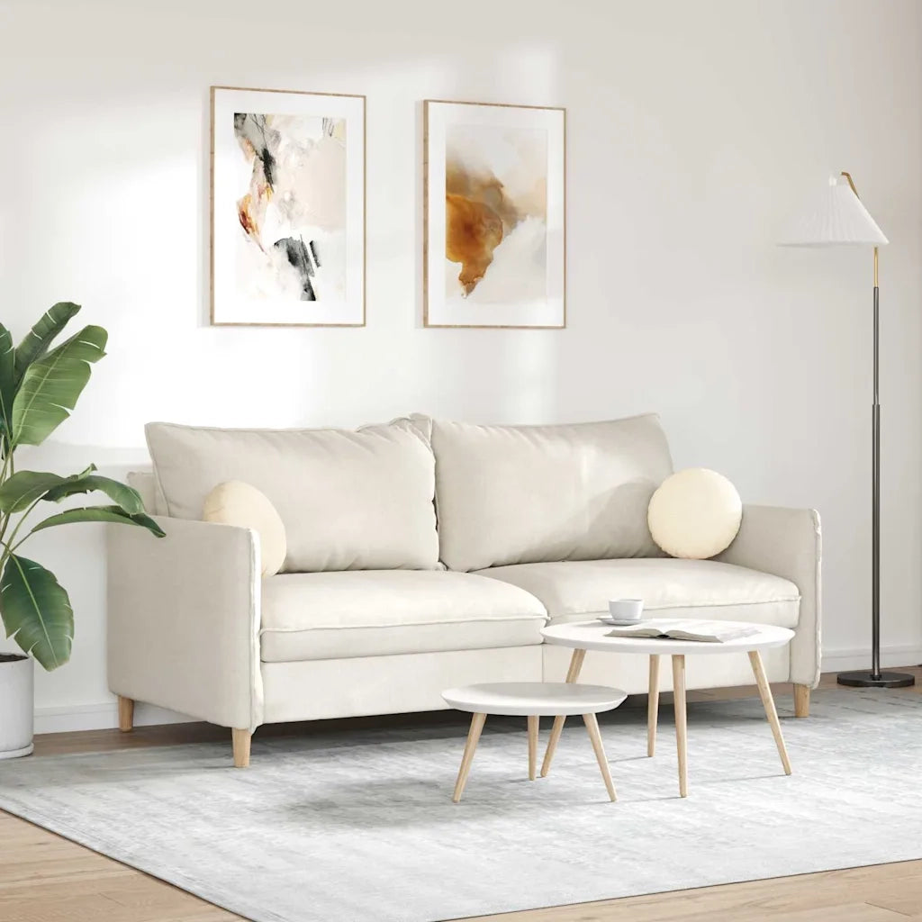 Cuscini per Seduta 2 pcs Crema Ø30 x 13 cm Tessuto in Cords 42014114