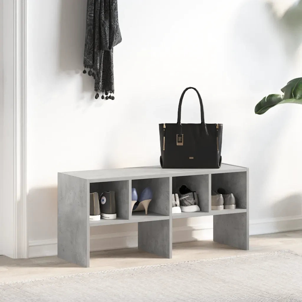 Scarpiera Impilabile Grigio Cemento 89,5x30x40 cm 858845