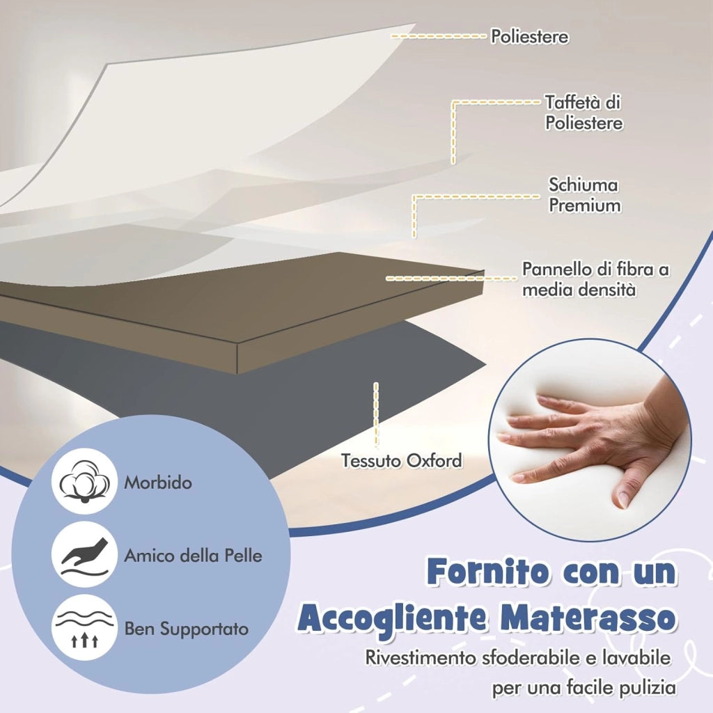Culla Neonato con Matterasso, Culla Next to Me Piechevole con Altezza Regolabile a 6 Livelli, Lettino Bambino con Mensola Portaoggetti, Borsa da Trasporto, per Bambini 0-6 Mesi (Grigio Scuro)