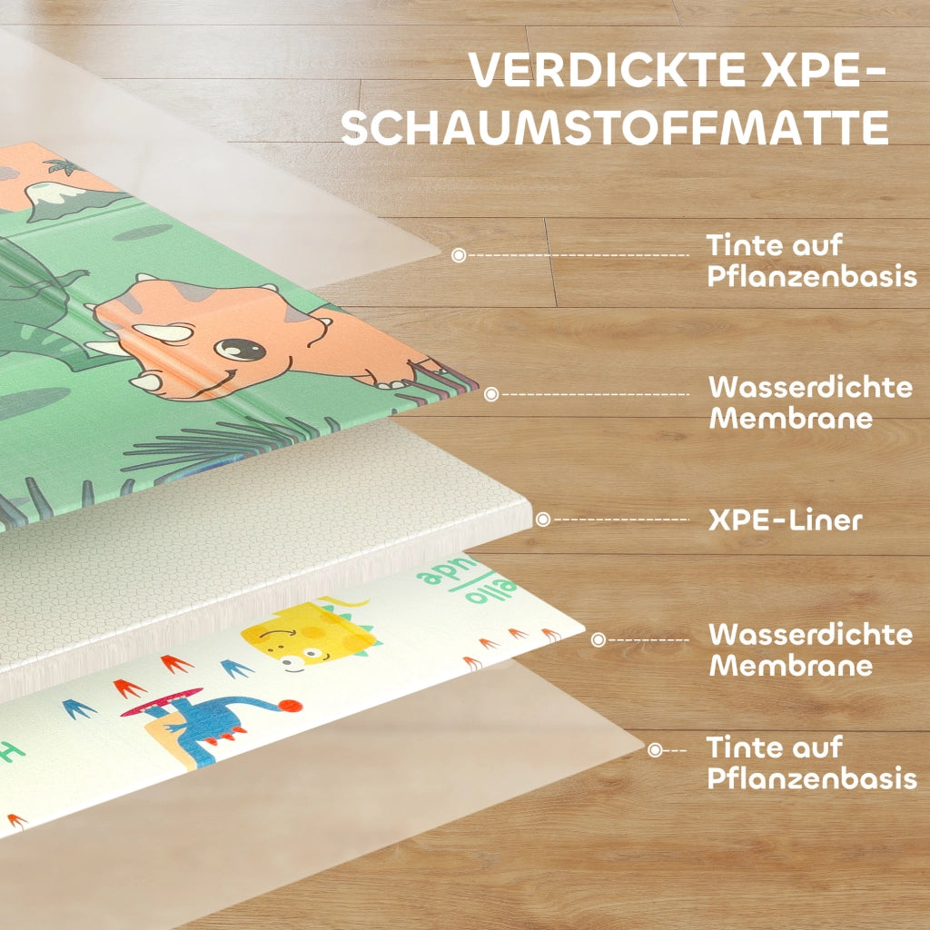 Tappeto gioco bambini pieghevole ¨C Xylo ¨C 196x176x1.5cm doppio lato colorato