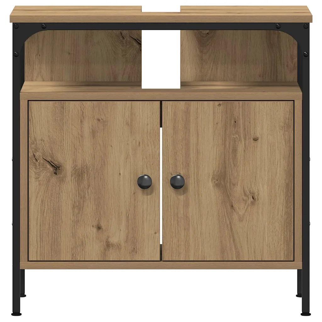 Set di mobili per il bagno con porta 3 pcs Rovere artigianale 3334396