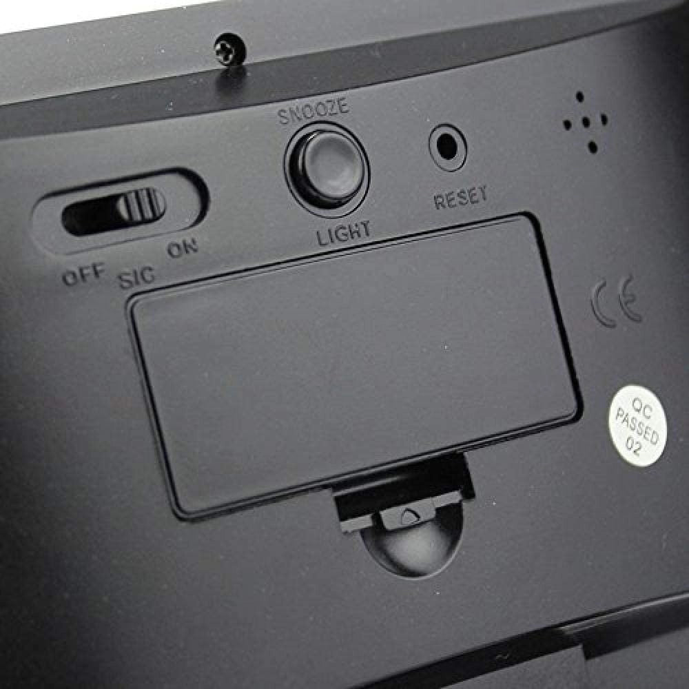 Trade Shop - Sveglia Orologio Da Tavolo Ampio Display Lcd Retro Illuminato A Led -