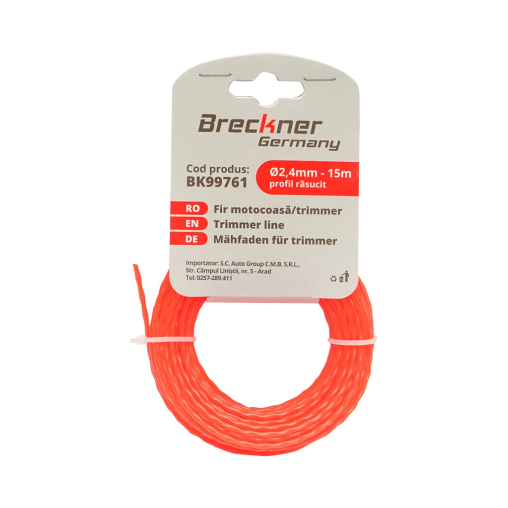 Filo ritorto per decespugliatore 2,4mmx15m Breckner Germany