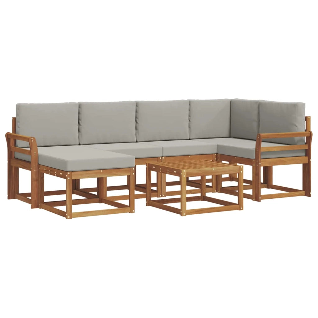 Set di divani da esterno 7 pcs Grigio Naturale e Chiaro 3366674