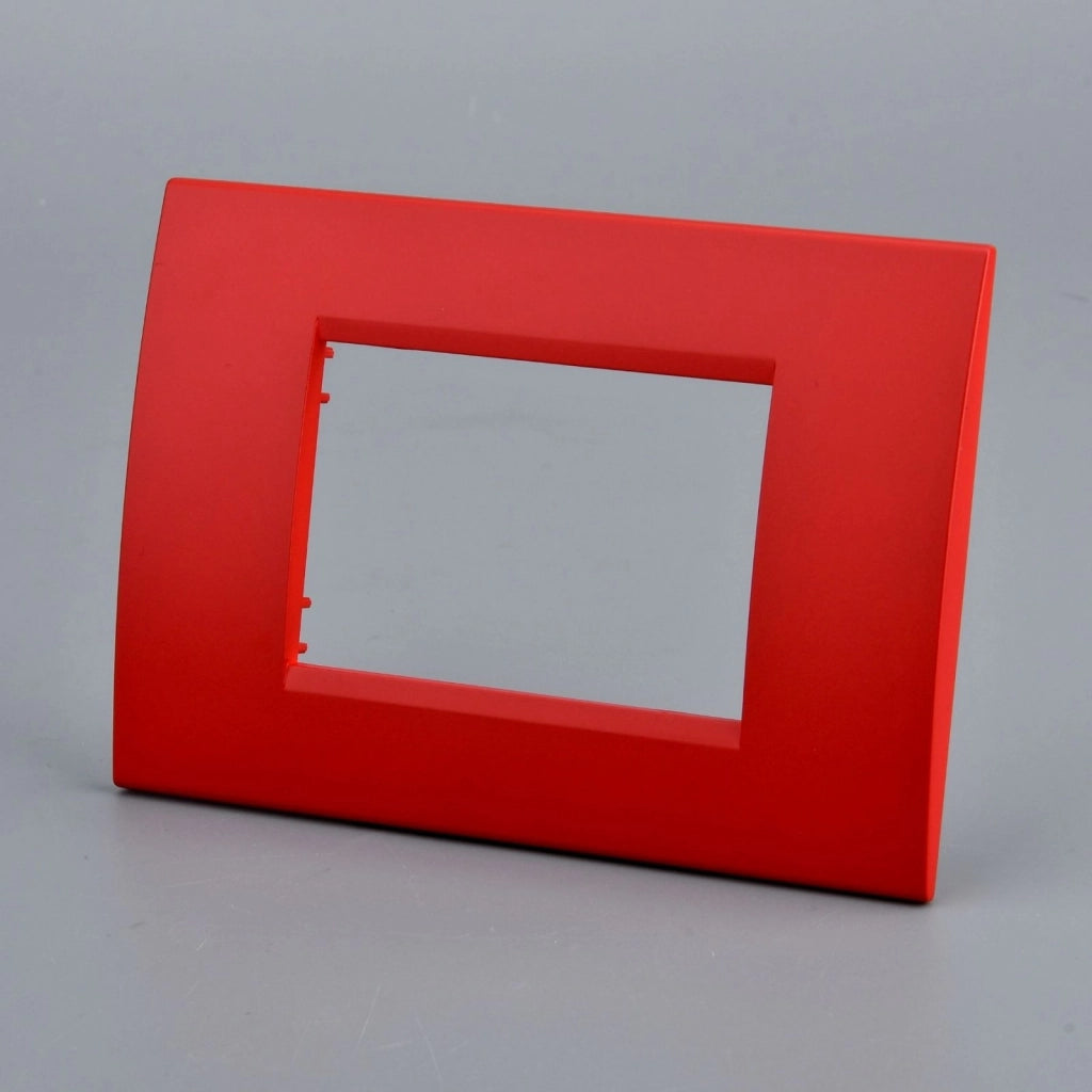 Placca Plastica Quadrata MBL 3M Rosso Compatibile Bticino Living