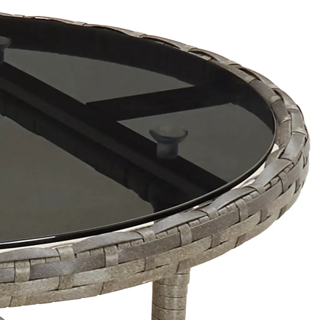 Set Bistrò da Giardino 5 pz con Cuscini in Polyrattan Grigio 3187425
