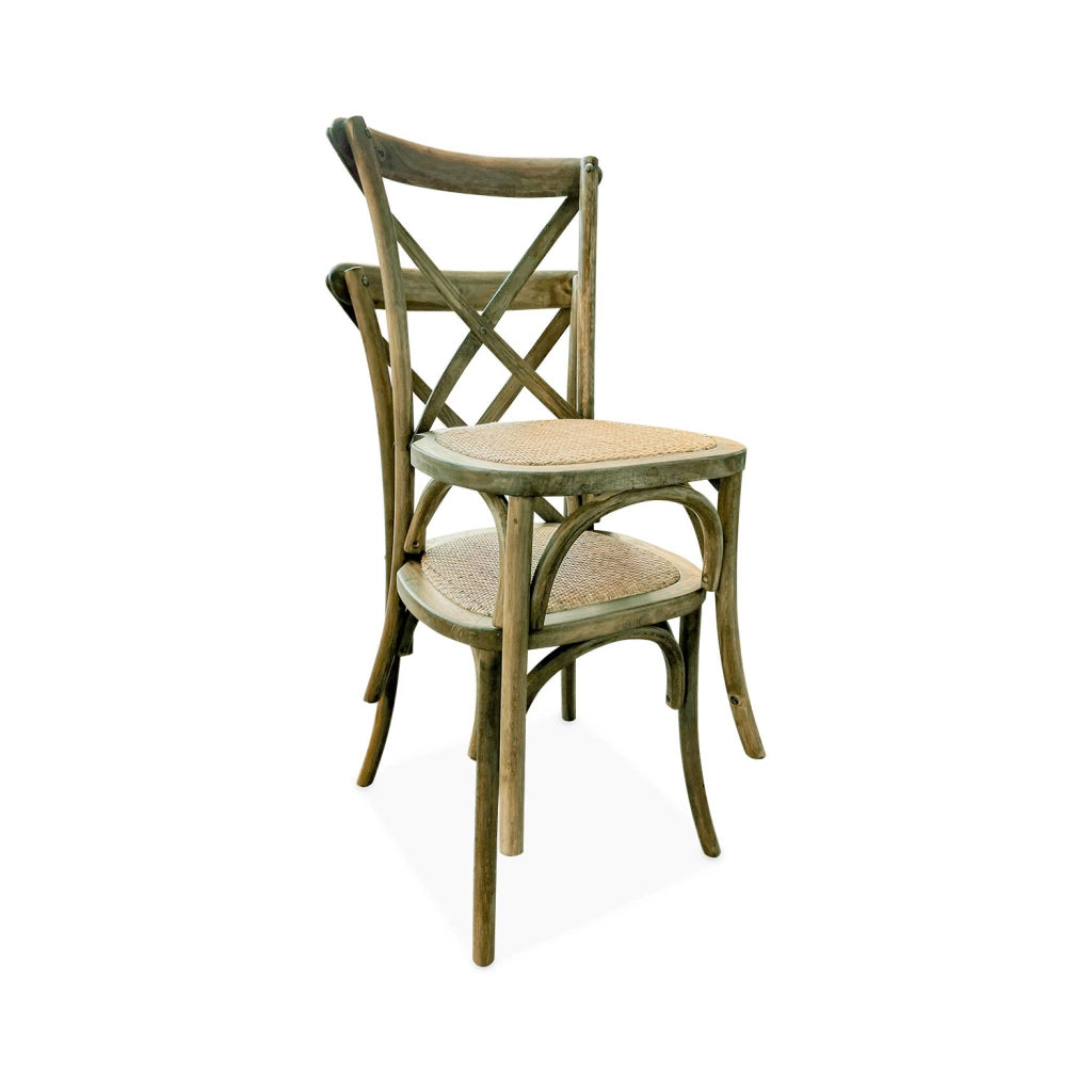Set 4 sedie da bistrot vintage in legno, marrone