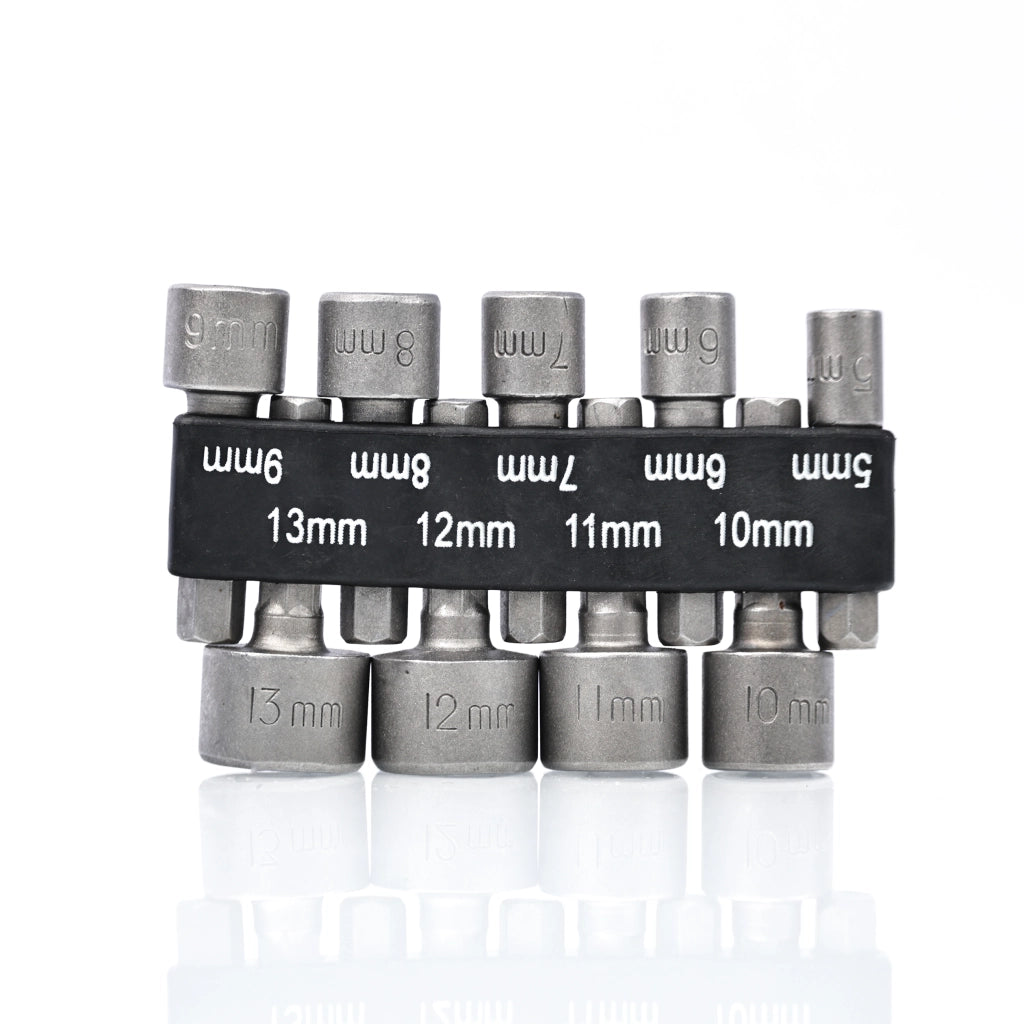 Set di Bussole 5-13 mm con Attacco 1/4" – Acciaio Inossidabile, 9 Pezzi | Compatibile con Avvitatore