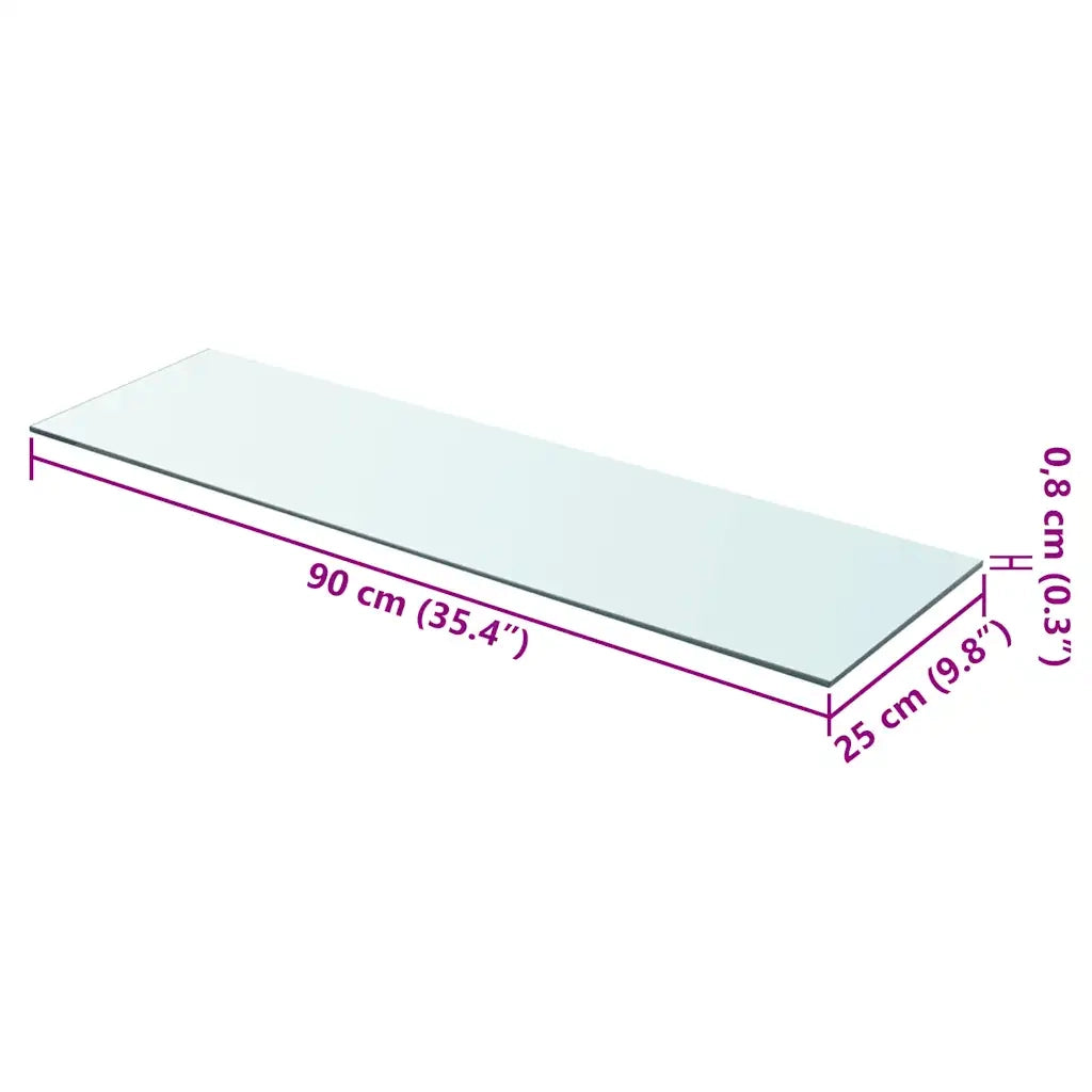 Mensole in Vetro Trasparente 2 pz 90x25 cm 3051580