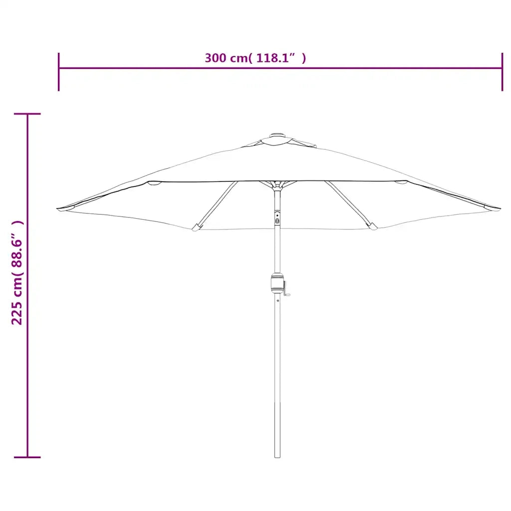 Ombrello | Parasolne a Sbalzo da Giardino con LED 3 m Verde
