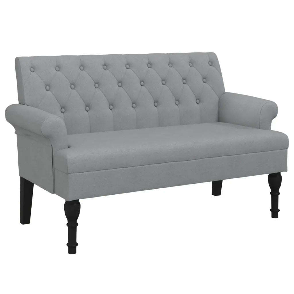 Panca con Schienale Grigio Chiaro 120x62x75,5 cm in Tessuto CFW7929796