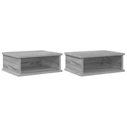 Set di 2 Comodini | Armadio da Notte | Mobiletto da notte Grigio Sonoma 40 x 31 x 15 cm Legno multistrato