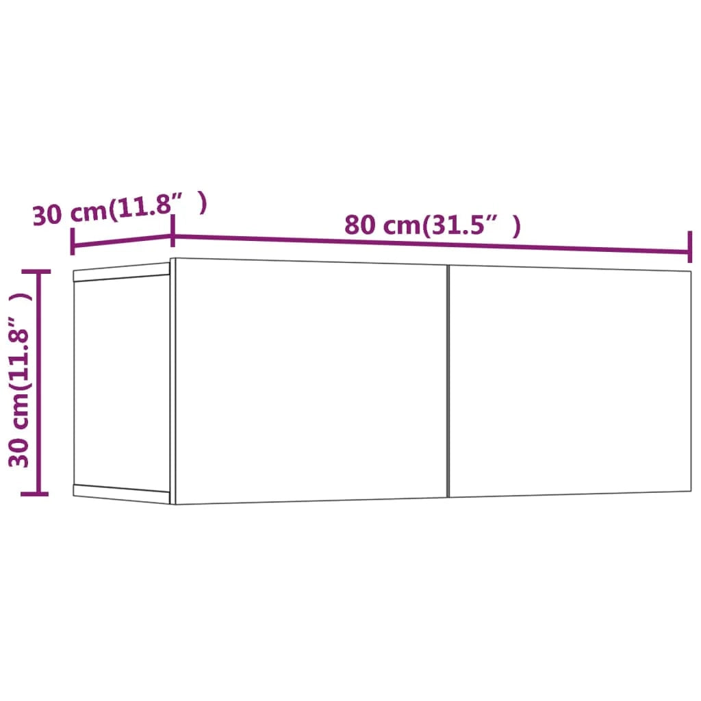 Mobile TV multimediale scaffale TV credenza mobile TV sala da pranzo soggiorno camera da letto 2 pezzi Sonoma 80 x 30 x 30 cm legno ingegnerizzato grigio 02_0028654
