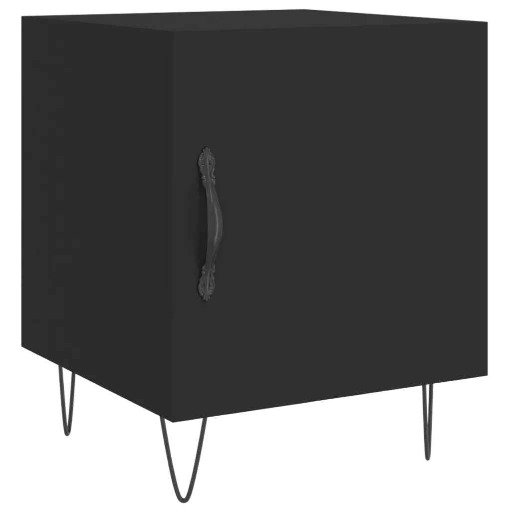 Comodino Nero 40x40x50 cm in Legno Multistrato 827550