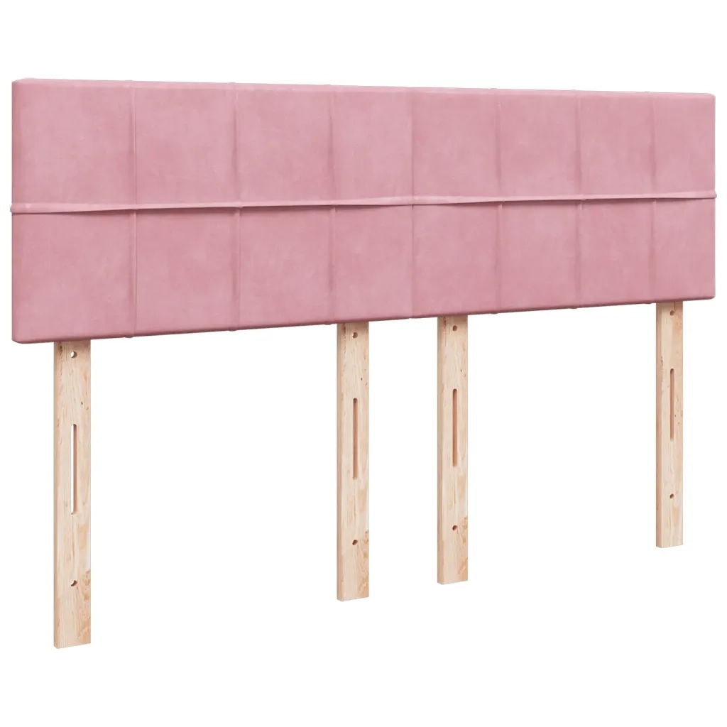 Giroletto a Molle con Materasso Rosa 140x190 cm in Velluto 3288611
