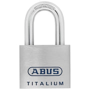 ABUS 96TI-60 96 Titalium Lucchetto con Chiave Chiusura Differenziata Chiave Reversibile Acciaio Temprato Alluminio colore Alluminio