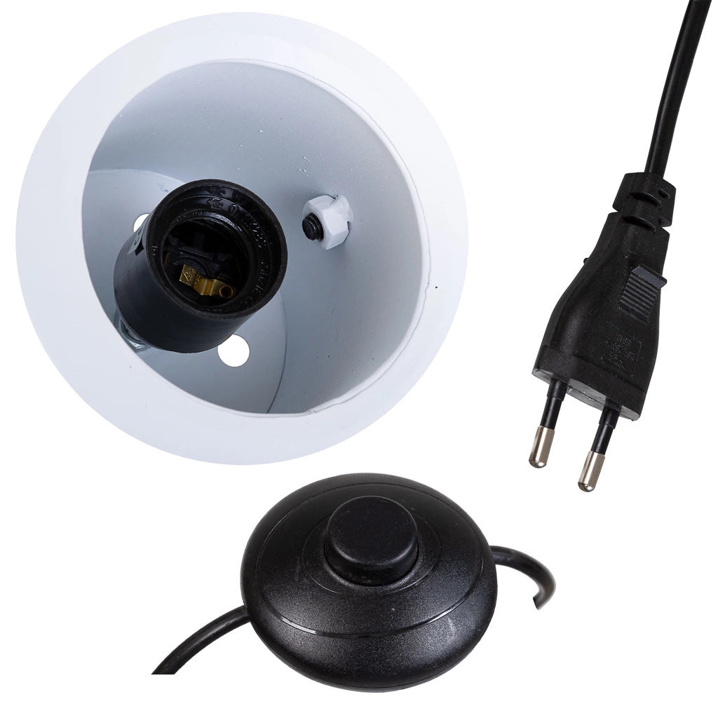 Lampada da terra in metallo nero 30x25x138h