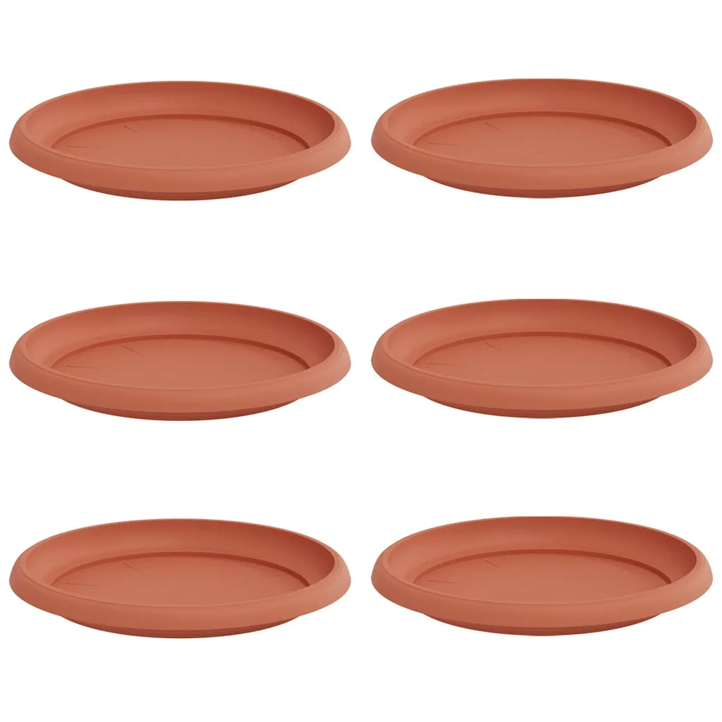 Vassoio Rotondo per Fiori 6 pcs Rosso Mattone Ø 21,5 x 2,5 cm 42020303