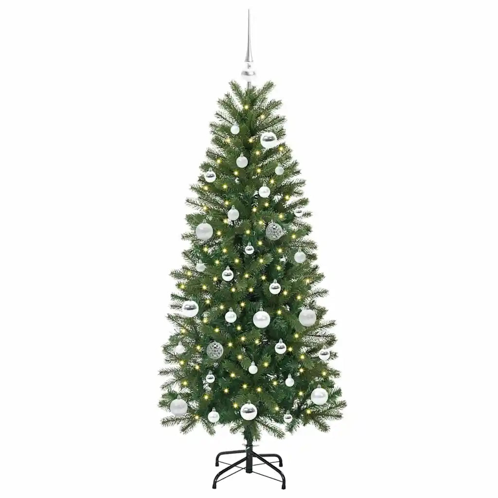 Albero di Natale artificiale con 150 LED Verde 150 cm PE e PVC 3397346