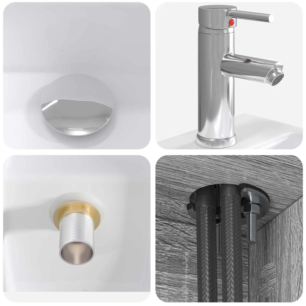 Mobile Lavabo da Parete Sonoma grigio 49,5 x 41 x 62,5 cm 890283