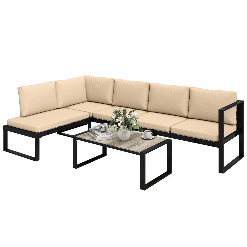 Set giardino polirattan con divano 2 posti e tavolino ¨C Minimal ¨C khaki