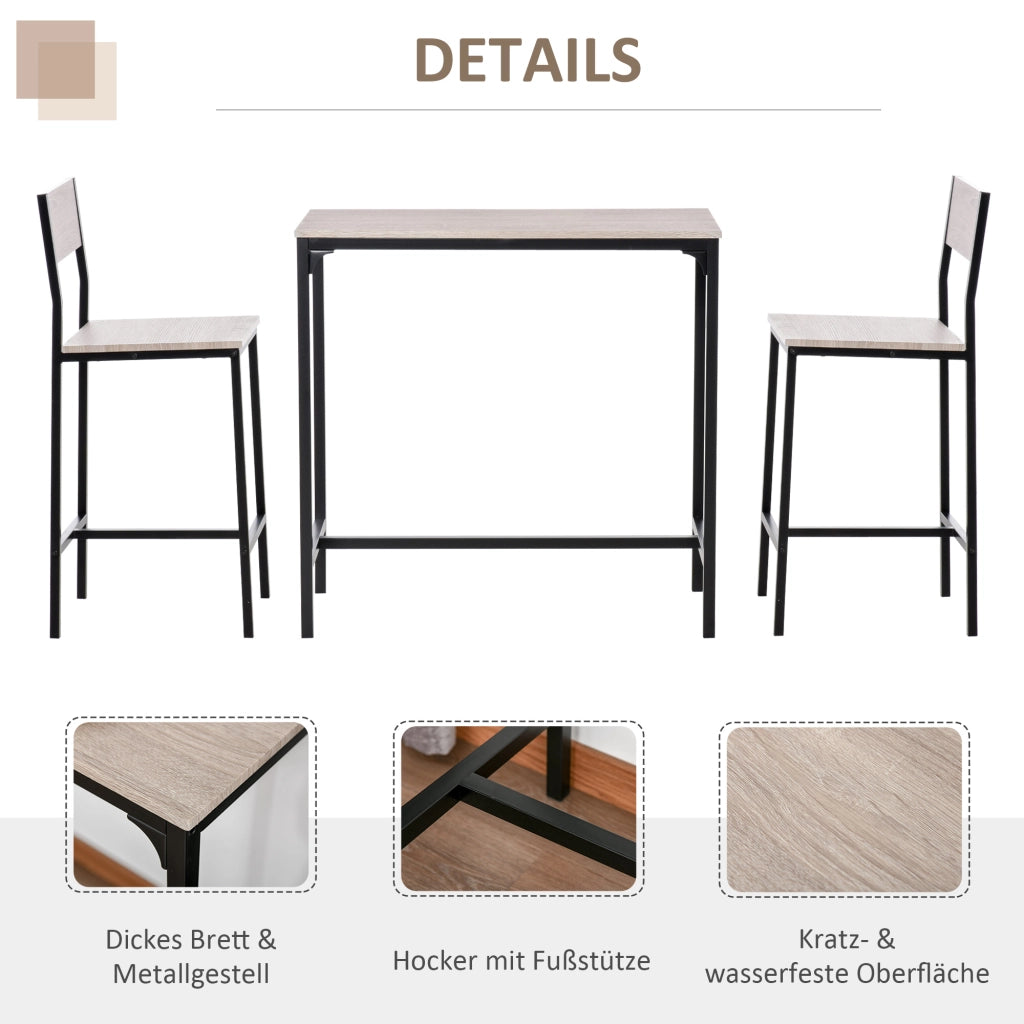 Set Tavolo da Pranzo con 2 Sedie ¨C Minimal ¨C Legno Naturale