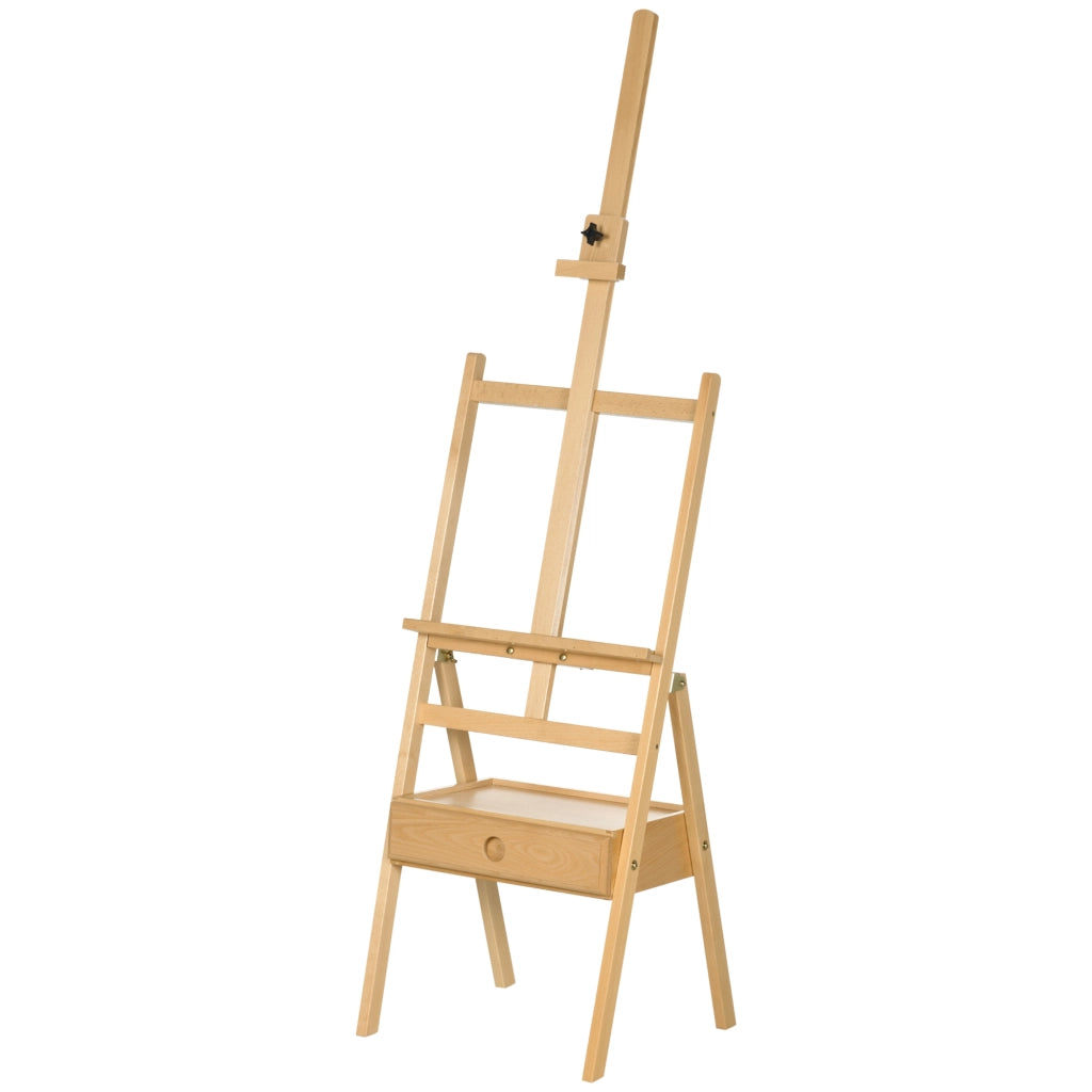 Cavalletto da Pittore Regolabile con Cassetto ¨C Minimal ¨C Legno di Faggio 43.5x43x150-190 cm