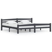 Letto matrimoniale | Letto per adulti | Giroletto senza Materasso Grigio Scuro 200x200 cm Legno Pino