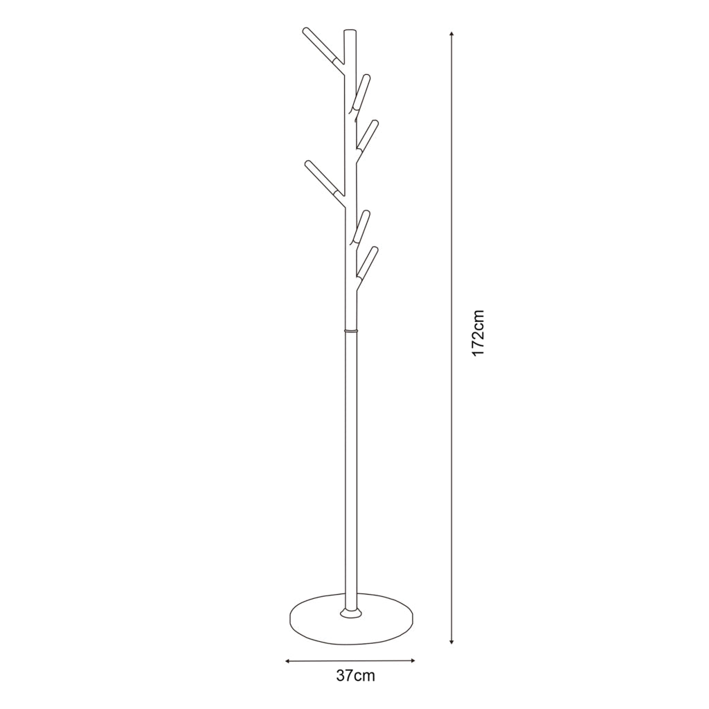 Appendiabiti da Terra Nacka Design Albero Altezza 172 cm Nero [en.casa]