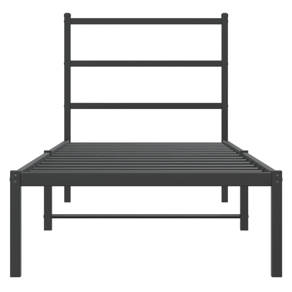 Giroletto con Testiera in Metallo Nero 80x200 cm 355356