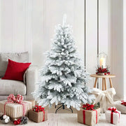 Albero di Natale Artificiale Snodato Foderato di Neve Bianco 42019317