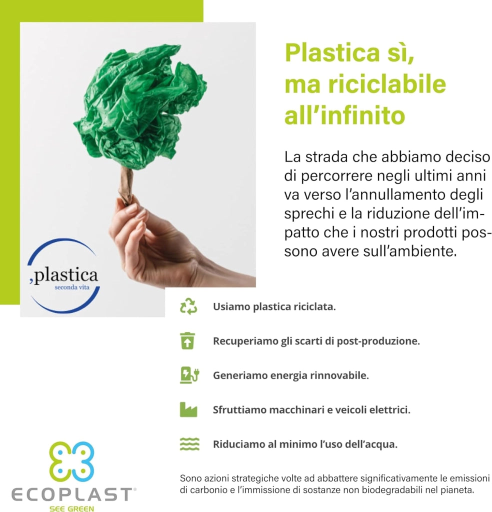 BIDONE FUSTO 'BOCCA LARGA' Lt. 30 PLASTICA 2 pezzi ECOPLAST
