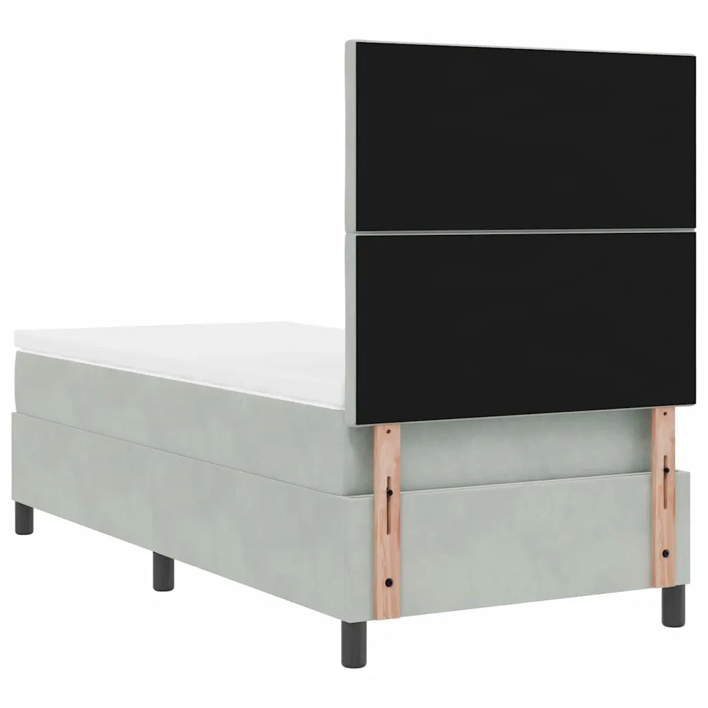 Letto a Sorgente LED Grigio chiaro 90 x 200 cm Velluto 3343352